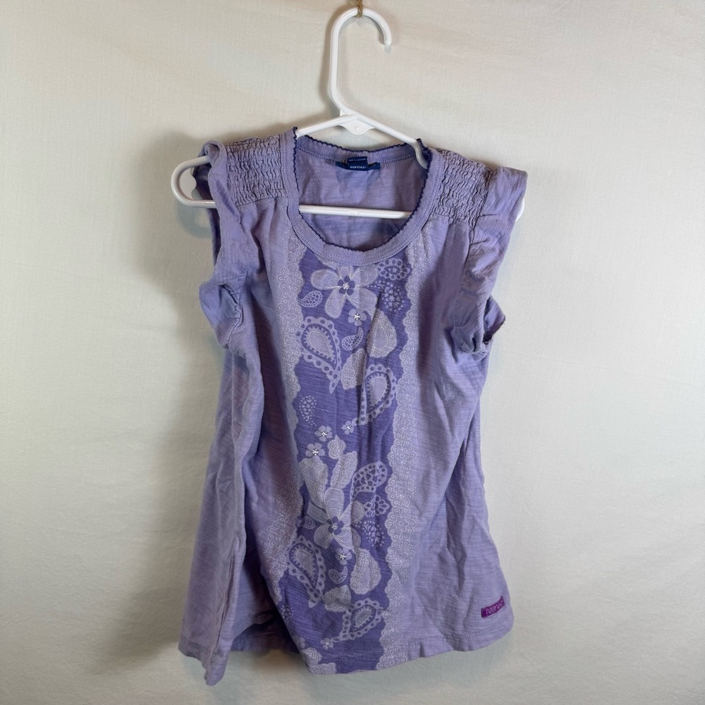 Naartjie Flutter Sleeve Purple Blouse Girls Size XL